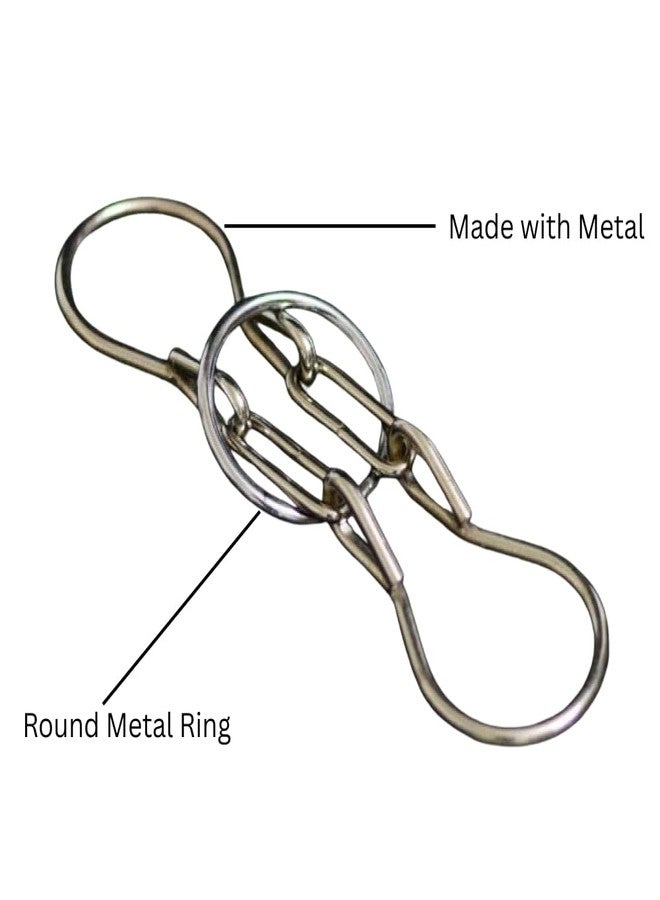 MilesMagic Horseshoe Puzzle - Classic Metal Brain Teaser Magic Trick Gimmick | Ring Removal Puzzle Game | Durable Steel Finish | 26cm x 6cm | Includes Instructions - Image 3